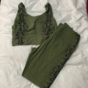 Curves N Combat Boots - Green Workout Set